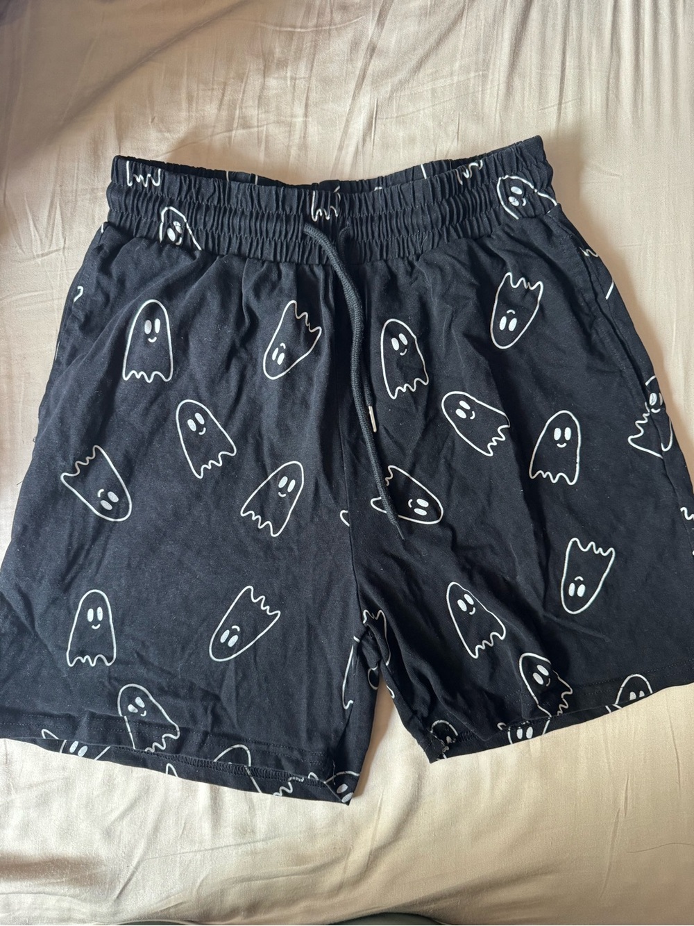 Indy + Pippa Ghost Print Shorts with Drawstring